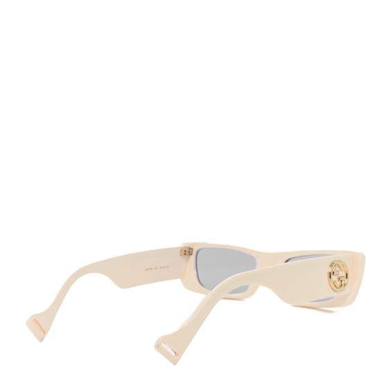 GUCCI Acetate Rectangular Crystal Sunglasses GG0516S White