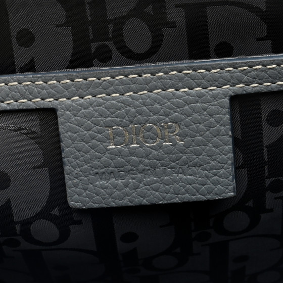 小物 Christian Dior grained calfskin gray CHRISTIAN DIOR Grained Calfskin Kim Jones Saddle Bag Light