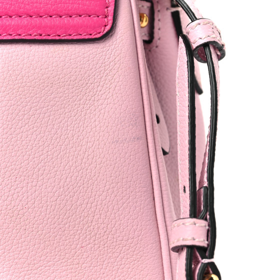 VERSACE Calfskin Medusa Small Top Handle Handbag Fuxia Light