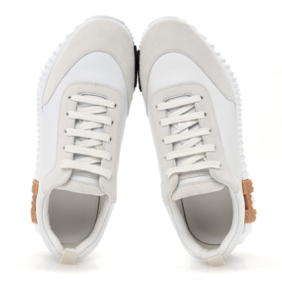 リナシュシュ　Sweety Mingky Open HERMES Graphic Mesh Suede Goatskin Womens Bouncing Sneakers