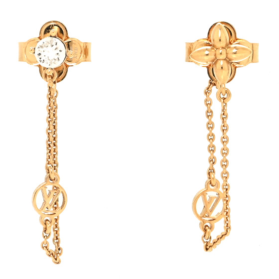 LOUIS VUITTON Metal Crystal Petit Louis Earrings Gold LOUIS VUITTON Metal Crystal Petit Louis Earrings Gold