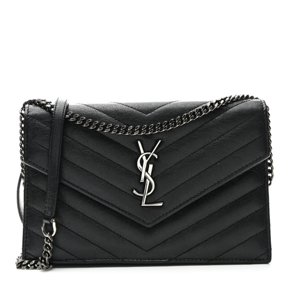ショルダーバッグ・ポシェット SAINT LAURENT]Monogram Envelope Chain Wallet Shoulder Bag Bl YVES SAINT LAURENT Envelope Monogram Leather Crossbody Chain