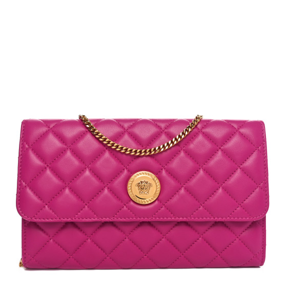 財布・小物その他 VERSACE 'Medusa '95' wallet on chain Medusa '95 Quilted Zip Card Holder Black,Gold | VERSACE US