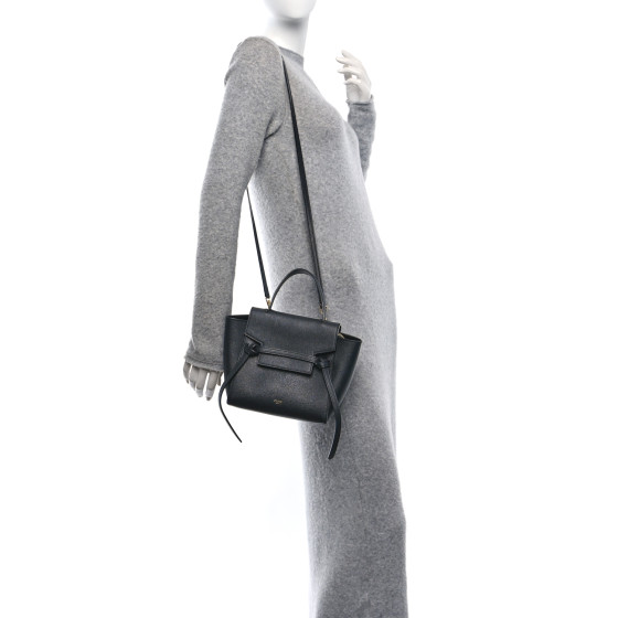 数量限定！EXPRESS便可★CELINE マイクロ Belt bag IN Grained Amazon.com: Céline, Pre-Loved Navy Grained Calfskin Belt Bag