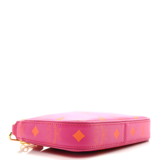MCM Calfskin Color Splash Mini Pouch on Chain Pink 1683680