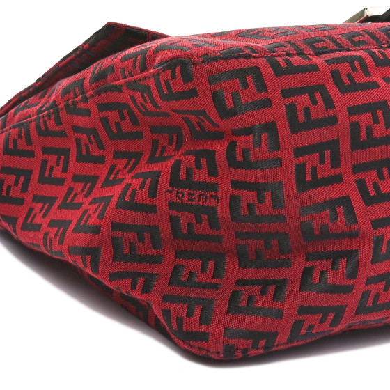 FENDI Zucchino Mama Baguette Red Black 1681884 | FASHIONPHILE