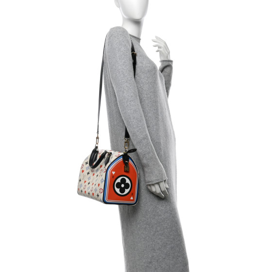 LOUIS VUITTON Game On Speedy Bandouliere 25 White 1685882