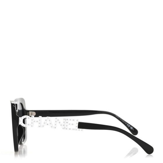 CHANEL Acetate Strass Square Sunglasses 5422-B-A Black White