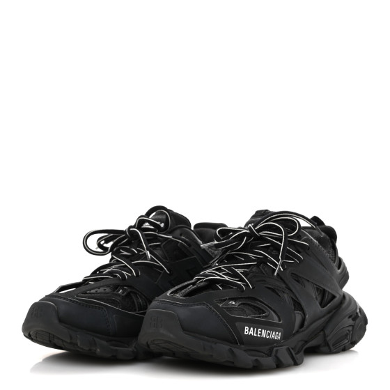 スニーカー BALENCIAGA  Balenciaga Sneakers Women Fabric Black BALENCIAGA Rubber Mesh Fabric Womens Track Sneakers 36 Black