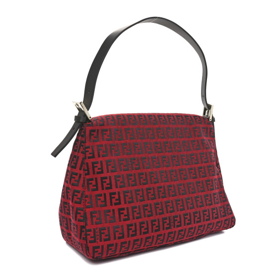 FENDI Zucchino Mama Baguette Red Black 1681884 | FASHIONPHILE