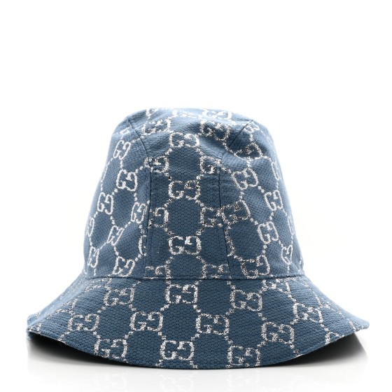 【GUCCI】 GG LAME バケットハット ブルー Gucci Blue Lamé GG Bucket Hat Gucci