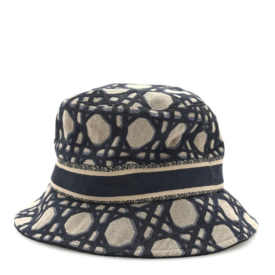 【DIOR】D-BOBBY BUCKET HAT Christian Dior D-Bobby Bucket Hat Embroidered Canvas Blue