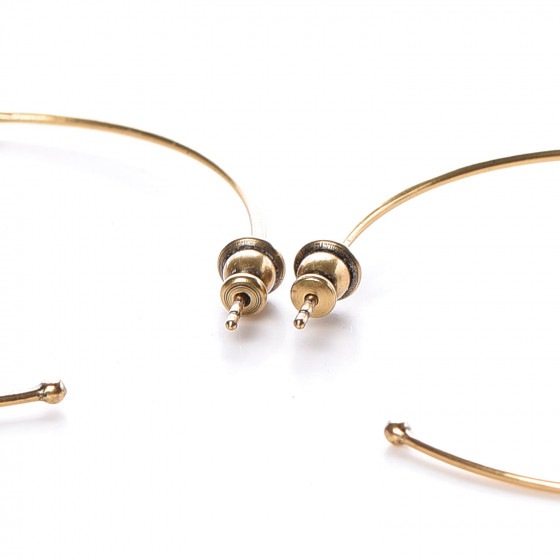 CHRISTIAN DIOR Metal J'Adior Hoop Earrings Aged Gold 360163