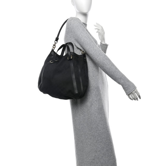 GUCCI Monogram Medium Abbey Convertible Tote Black