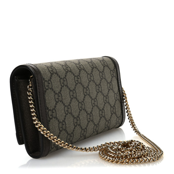 GUCCI GG Supreme Monogram Calfskin Ophidia Wallet On Chain