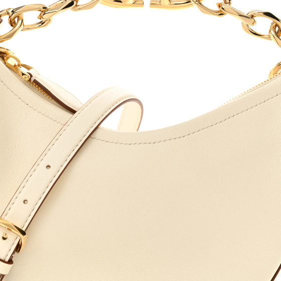 VALENTINO GARAVANI Nappa Mini Vlogo Moon Hobo Bag Ivory