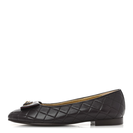 スニーカー Chanel Ballerina Flat Lambskin & Black Black Ballet flats - Lambskin & patent calfskin, black — Fashion