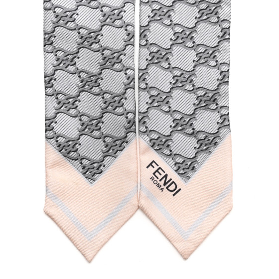 スカーフ FENDI FF SILK BANDEAU FENDI Silk FF Karligraphy Wrappy Bandeau Grey 1683187