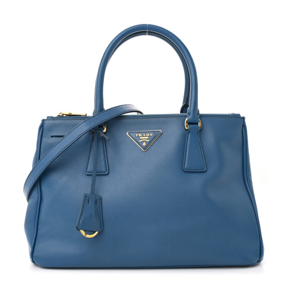 PRADA Saffiano Lux Small Galleria Double Zip Tote Cobalto