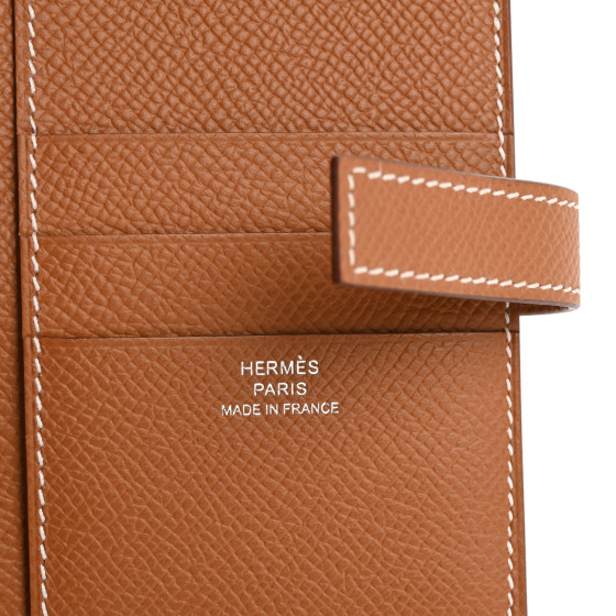 HERMES Epsom New H Passant Compact Wallet Gold 1690561