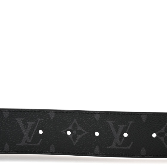 Louis Vuitton ブラックベルト LV Initiales Studs 40mm Reversible Belt Monogram Eclipse