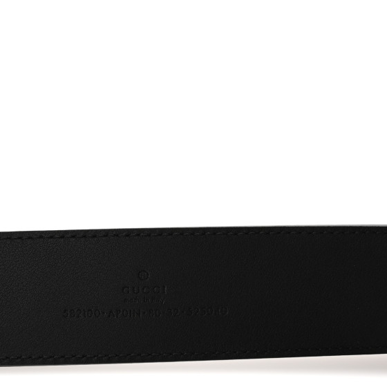 GUCCI Calfskin Crystal Double G 40mm Belt 80 32 Black