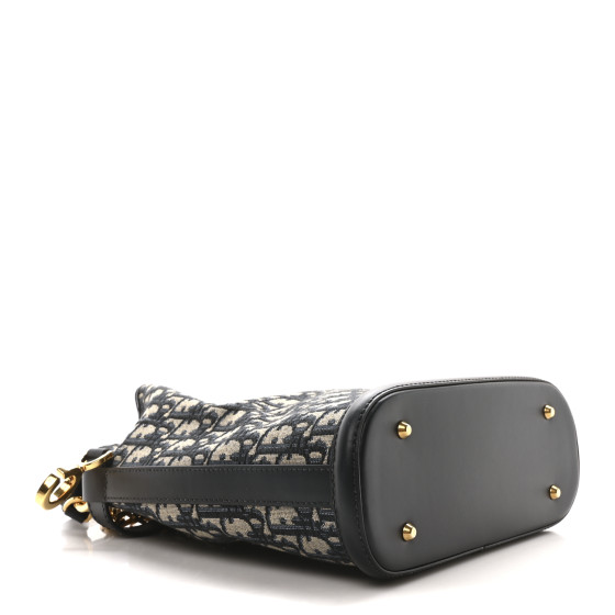 CHRISTIAN DIOR Oblique Medium C'est Chain Bucket Bag Blue