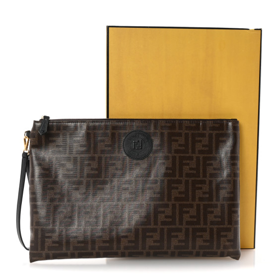 FENDI Glazed Fabric Vitello Century FF 1974 Stamp Patch