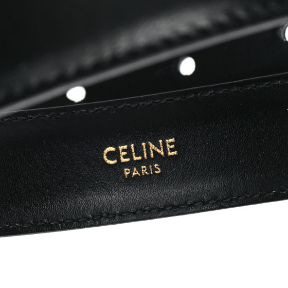 CELINE Box Calfskin Medium 25mm Triomphe Belt 70 28 Black