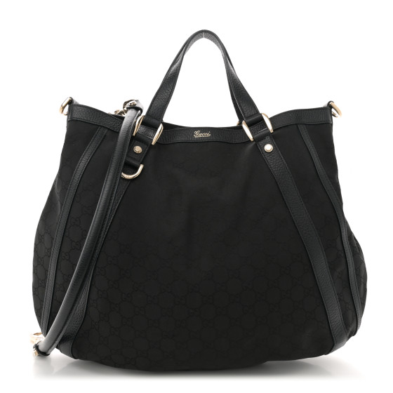 GUCCI Monogram Medium Abbey Convertible Tote Black