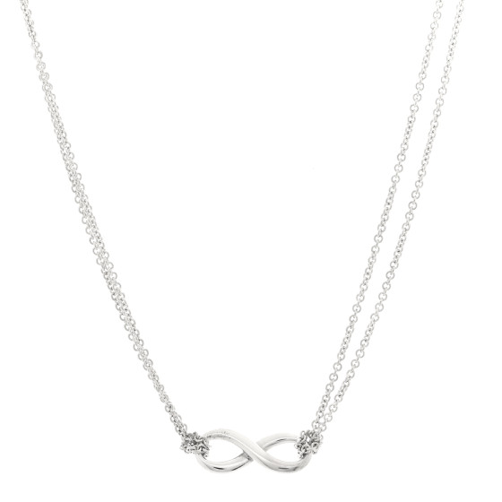 TIFFANY Sterling Silver Infinity Pendant Necklace 1682054