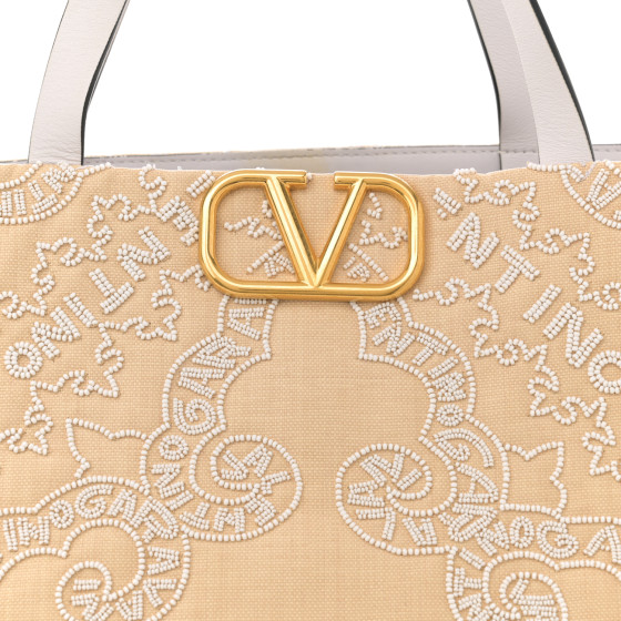 VALENTINO GARAVANI Linen Embroidered Bandana Print Vlogo