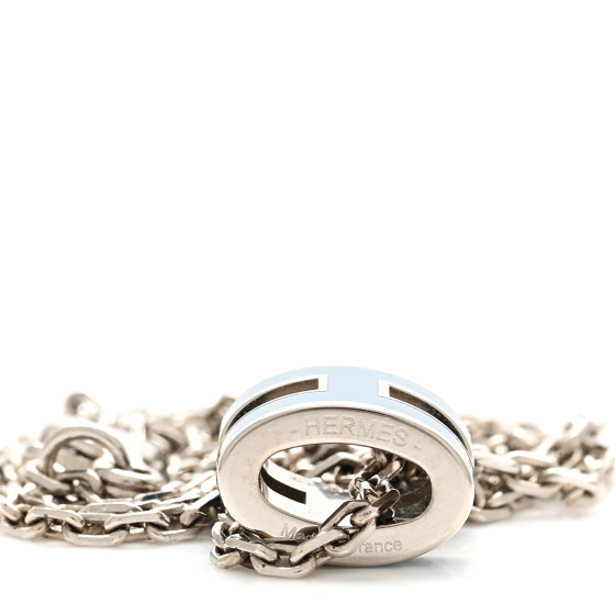 ★Hermes★(W) Mini Pop H Pendant★Palladium & Blanc Brand New ( Rank N ) HERMÈS Mini Pop H pendant White (01
