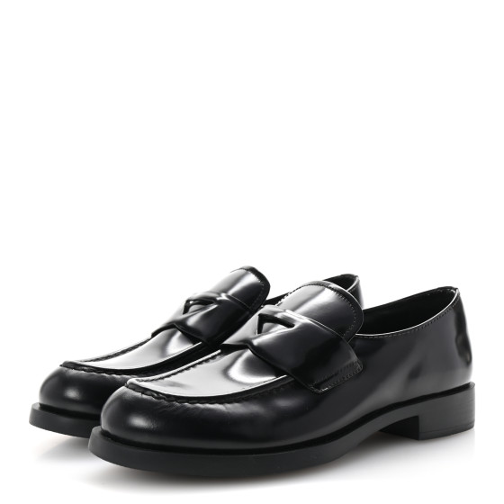PRADA ローファー　37 大人気PRADA ブラックレザー ローファー-37 - メルカリ