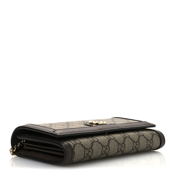 GUCCI GG Supreme Monogram Calfskin Ophidia Wallet On Chain