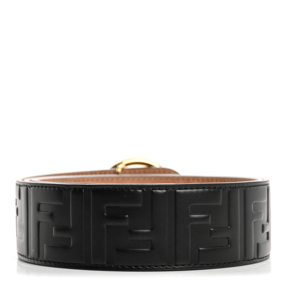 FENDI Calfskin F is Fendi FF 1974 Embossed Belt 90 36 Black