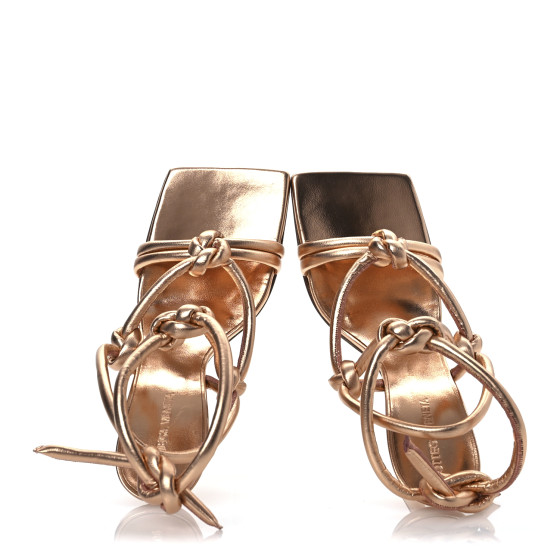 BOTTEGA VENETA Metallic Nappa Dream Knotted Sandals 37.5