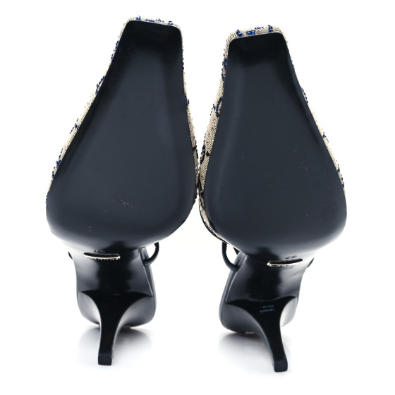 GUCCI GG Monogram Malaga Kid Crystal Square G 75mm Slingback