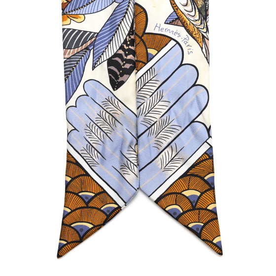 HERMES Silk Tree Of Song Twilly Creme Mauve Ocre 1678549