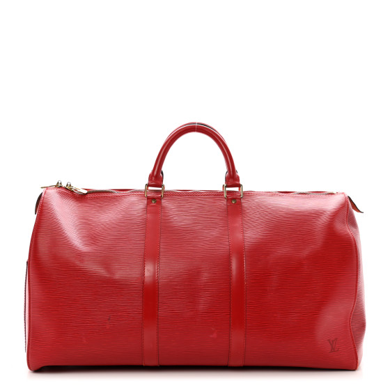 LOUIS VUITTON Epi Keepall 50 Castillan Red