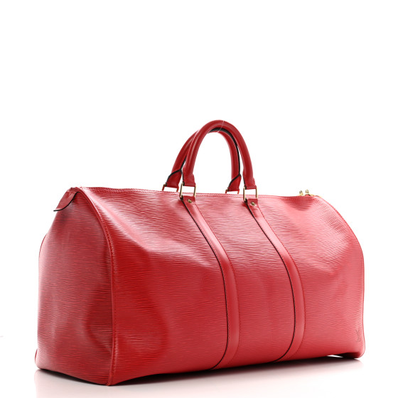 LOUIS VUITTON Epi Keepall 50 Castillan Red