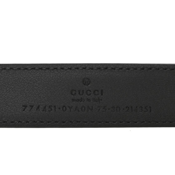GUCCI Calfskin Interlocking G Belt 75 30 Black 1690683
