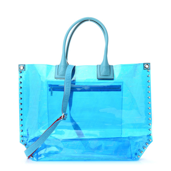 CHRISTIAN LOUBOUTIN Techno Perforated TPU Calfskin Cabalou Flash Blue