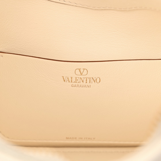 VALENTINO GARAVANI Nappa Mini Vlogo Moon Hobo Bag Ivory