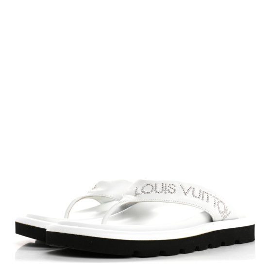 LOUIS VUITTON＊Drapy Flat Thong フラットロゴサンダル＊送料込 LOUIS VUITTON Lambskin Embossed Monogram Drapy Flat Thong