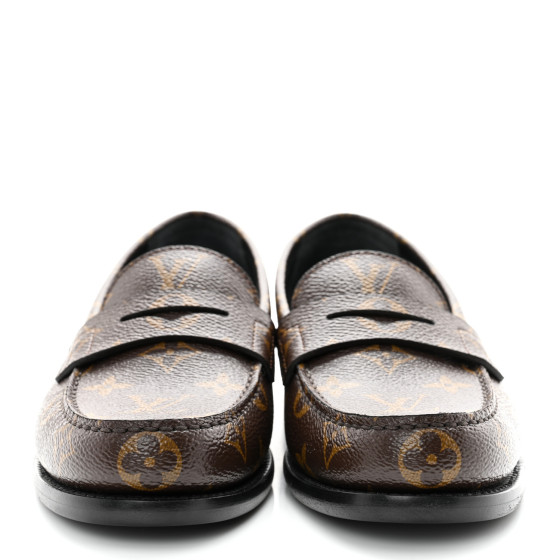 LOUIS VUITTON Monogram Chess Flat Loafer 37.5 1183073