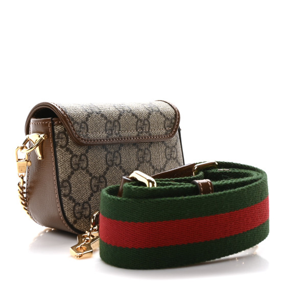 GUCCI GG Supreme Monogram Azalea Calfskin Web Horsebit 1955