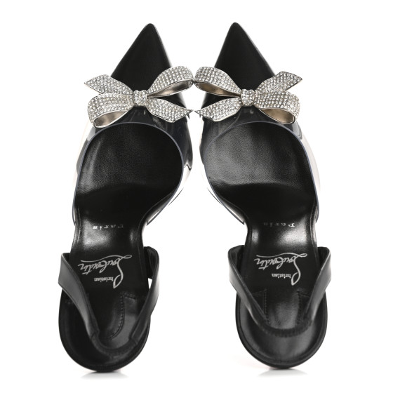 残りわずか【Christian Louboutin】サンダル ツヤ加工レザー 黒 CHRISTIAN LOUBOUTIN Satin Crystal PVC Astrinodo 100