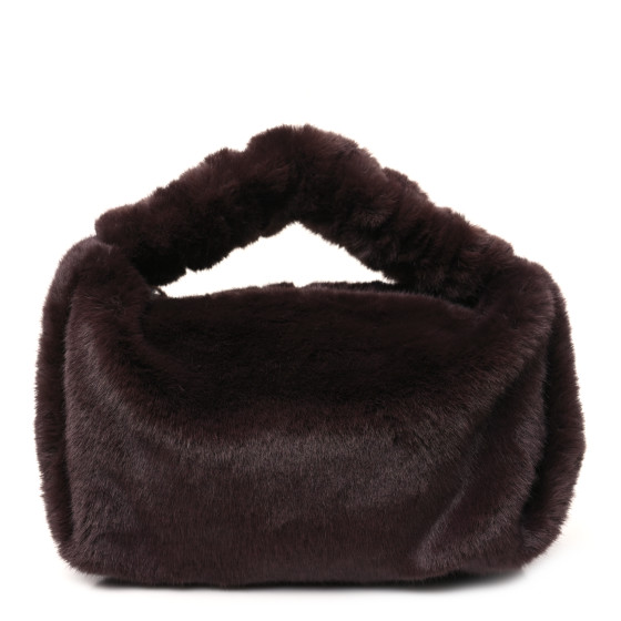 ALEXANDER WANG Faux Fur Small Scrunchie Bag Cola