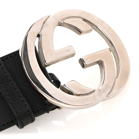 GUCCI 黒レザーベルト 90-36 ⭐︎美品 Unisex 90/36 Gucci Double G Black Leather Marmont Wide Belt